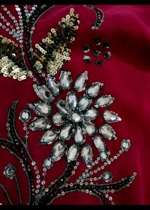 Rose Colour Heavy Hand worked Saree