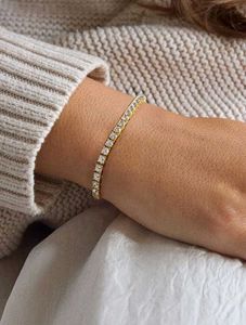 CZ Sparkling Tennis Bracelet Anti tarnish gold