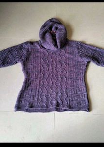purple cowl neck pullover