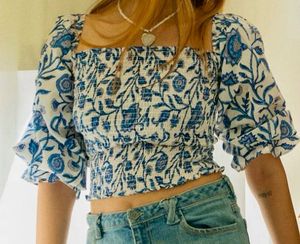 Floral Block Printed Top 💙