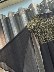 Elegant Black &amp; Gold Maxi Dress
