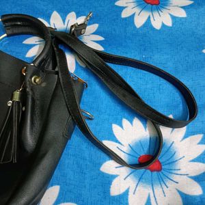 Black Studded Bag Peach Colour Purse Red Side Ba