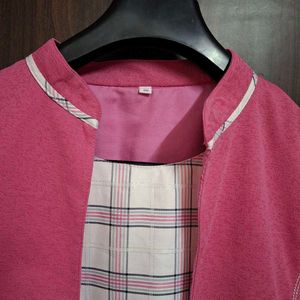 Pink Checked Midi Dress With Bolero🎀