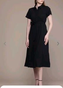 Black Shirt Dress with Belt