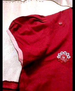 Maroon Embroidered Kurti ❤️