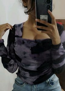 Purple Ombre Slit Top