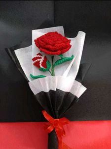 Handmade Crochet Rose Flower Bouquet