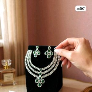 LUXURY QUALITY 3 LINE AMERICAN DIAMOND SET@ANY 1