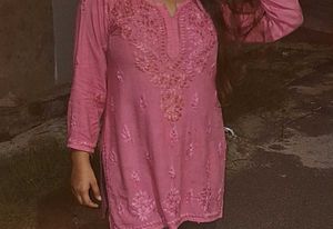 Modal Chikankari Short Kurti