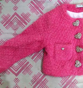 korean Pink Knit Cardigan