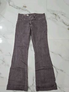 Super Low Waist Flared Purple Denim Jean