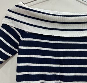 Blue Off Shoulder Top