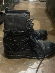 Black Leather Ankle Boots