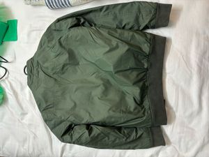 Unisex Olive Green Bomber Jacket