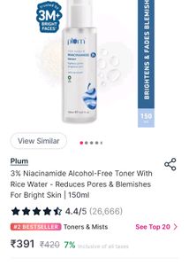 Plum Rice Water And Niacinamide Tonner