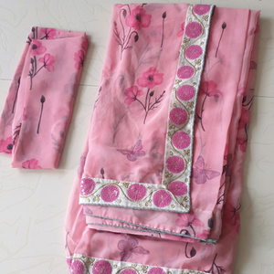 baby pink soft saree