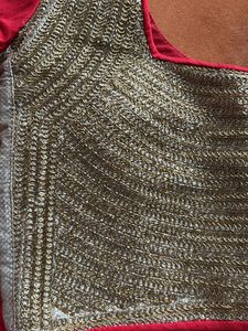 Tuser Silk Blouse With Golden Zardosi Work