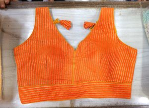Orange Striped Blouse
