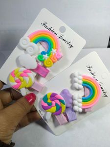 Candy Rainbow Hair Clips for Girls - Set Of 18