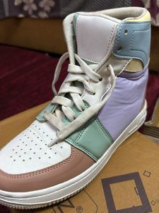 Pastel Colorblock High-Top Sneakers