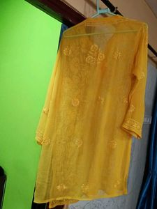 Yellow Embroidered Kurta
