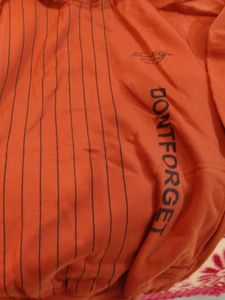 Orange Striped Hoodie