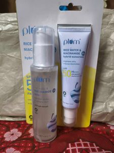 Plum Rice Water Toner And Niacinamide Sunscreen