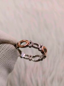 Pandora Sterling Silver &amp; Rose Gold Ring