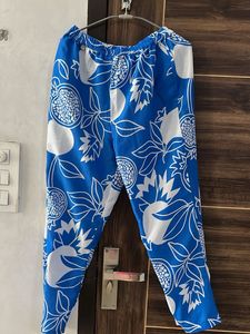 Blue & White Print Lounge Pants