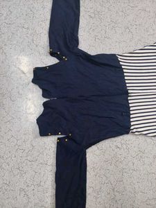 Striped Cold Shoulder Maxi Dress