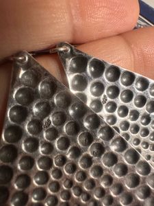 92.5 Hammered pure SilverTeardrop Earrings