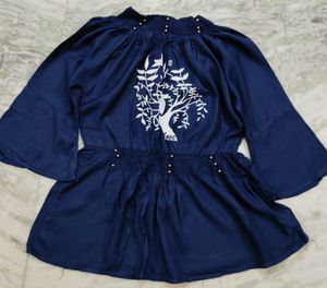 🧿 Navy Blue Partywear Top - ₹100 | Free Gift! 🎁✨