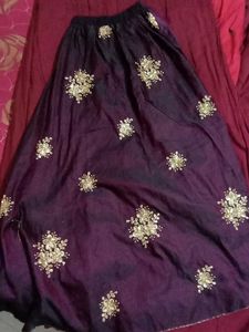 Embroidered Purple Skirt