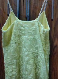 Yellow Floral Lace Cami Top