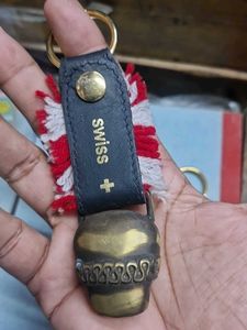 Brass 2 Pcs  Swiss Cowbell Keychains