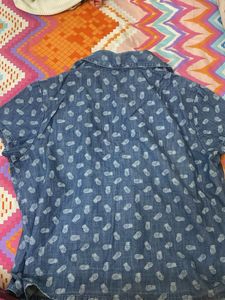 Denim Pineapple Print Shirt