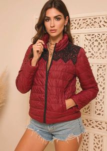 🎁Chic Red Quilted Bomper Jacket ()