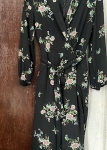 Floral Print Wrap Dress