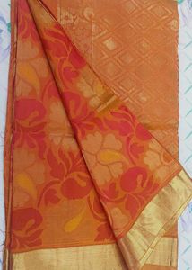 Orange Floral Saree