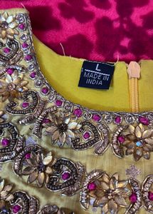 Party Wear Gold Colour Blouse/Top