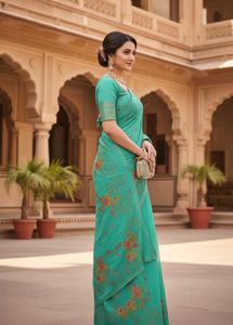 Elegant Turquoise Saree🩵