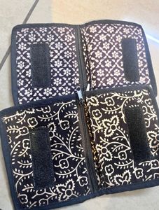 Set Of 2 Cotton Fabric Pouches