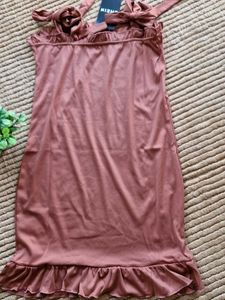 Cute Tie Strap Ruffle Mini Dress