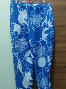 Blue And White  Flower Print Cord Set