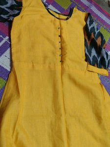 Yellow Printed Kurta