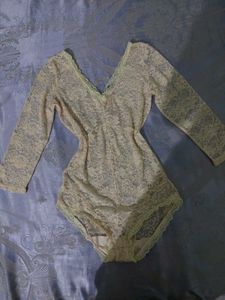 Cream Lace  Swimmer Top