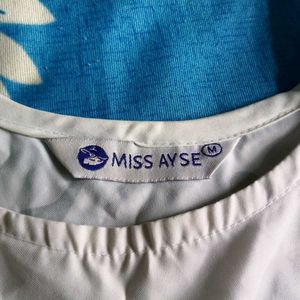 Miss Ayse Branded White Musical Dress