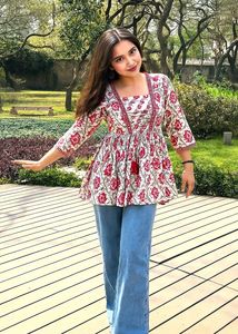 New Pure Cotton Peplum Top✨