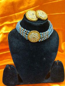 Original Kundan Jwellery Gray Color