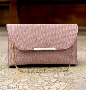 Woven Clutch with Gold Chain
